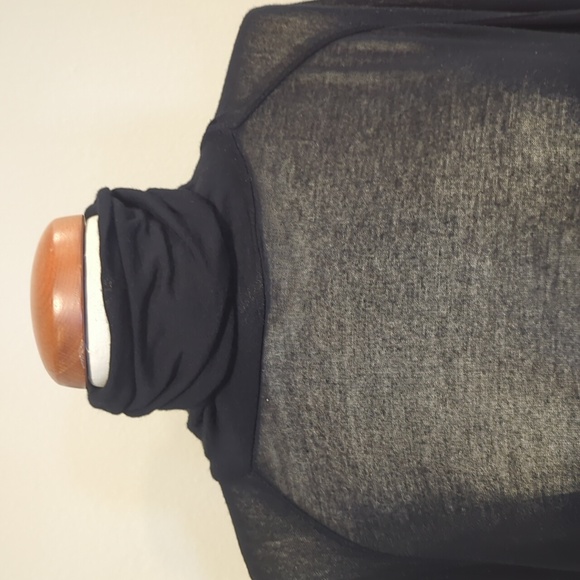 Zara, black sheer oversized top with long sleeve,stretchy,turtleneck - Picture 2 of 8